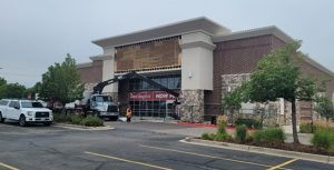 Photo of new Burlington store building at Greeley Commons