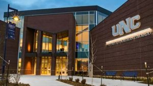 Evening photo of University Center at University of Northern Colorado